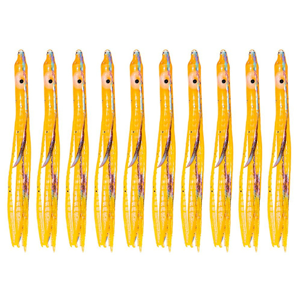 10st Bionic Simulering bläckfisk Fake Crankbait Fiskedrag 5cm 6cm 10cm Artificiell Wobble Mjukt Bait Fiskeredskap 10cm orange laser