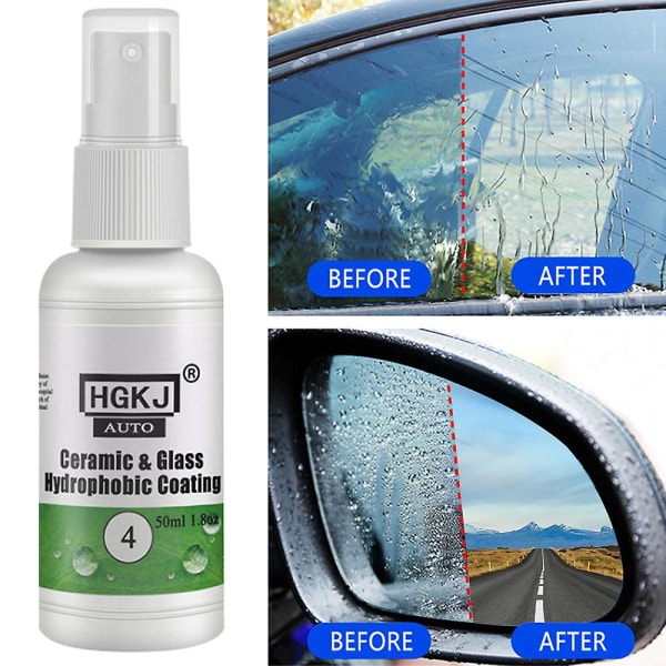 Hgkj-4 Keramiskt Glas Nano Hydrofob Beläggning Anti-regn 20/50ml Vindruta Regntätt medel Spray Bil Remover Polish Tillbehör 50ML