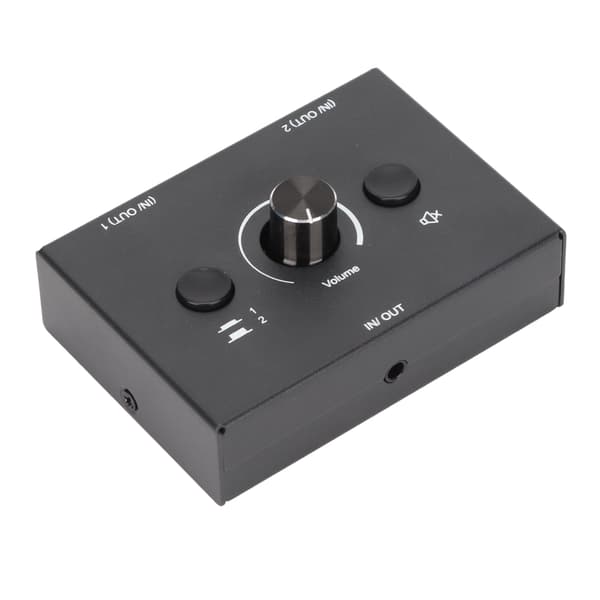 3,5 mm Switcher 2 Input 1 Output Eller 1 Input 2 Output Splitter Switcher Boks med Én Knap til Lydløs