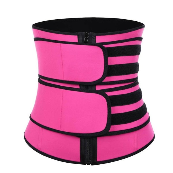 Midjetrimmerbälte Dam Bastukostym Svettlindningstränare Slimming Cincher Body Shaper Rose Red L