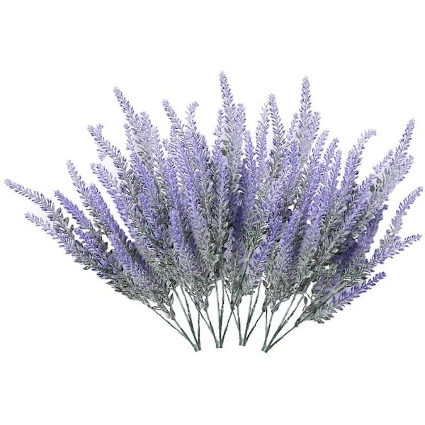 4 kunstige blomsterbuketter flokkede kunstige blomster Lavendelplante kunstige blomster pottedekoration (rød) Lilla Purple