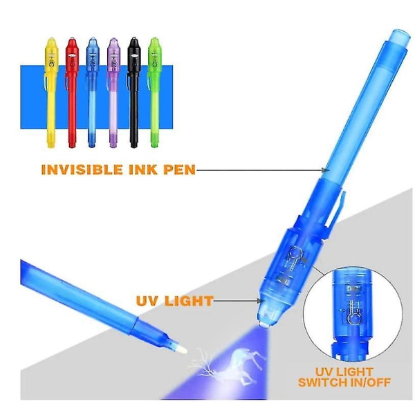 8 kpl näkymätön mustekynä UV Light Magic Markerilla