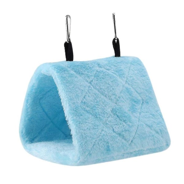 Fågel Papegoja Hängmatta Hängande Grotta Bur Fågelbo Plysch Hut Tältsäng Blue