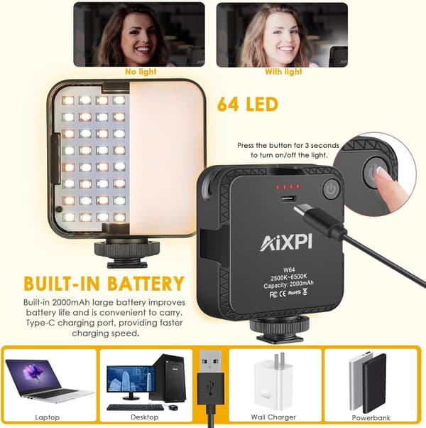 Video Conferencing Lighting Kit, Laptop Ring Light with Clip and Tripod, Webcam Lighting Laptop Ring Light for Zoom Meetings, Remote Work, Makeup