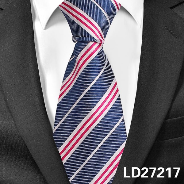 Klassiske plaid halsbånd til mænd Casual jakkesæt Slips Gravatas Stripe Blue Herre slips til business bryllup 8 cm bredde mænd slips LD27217
