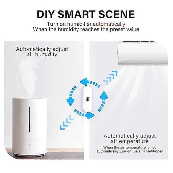 Tuya Wifi Zigbee Temperatur- och fuktighetssensor, Smart Home Termometer Hygrometer för hemövervakning 3PCS Zigbee