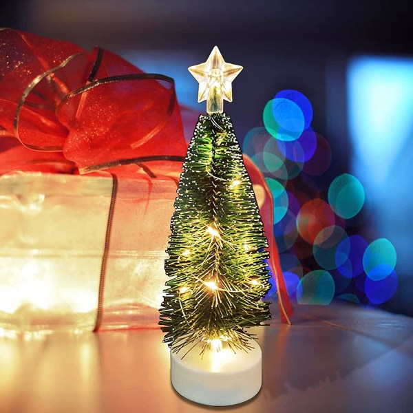 3 stk Bordplade Juletræ Mini Kunstig Xmas Tree Led String Lights Jul