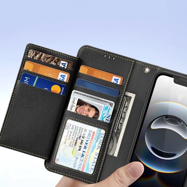 Dux Ducis iPhone 16e Plånboksfodral Lawa Läder - Svart Svart 100