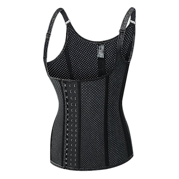 Ladies stansning Shapewear Latex stöd för bröst och bukbälte Black 4XL