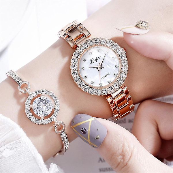 Fashion Dam Quartz Watch Armband Set