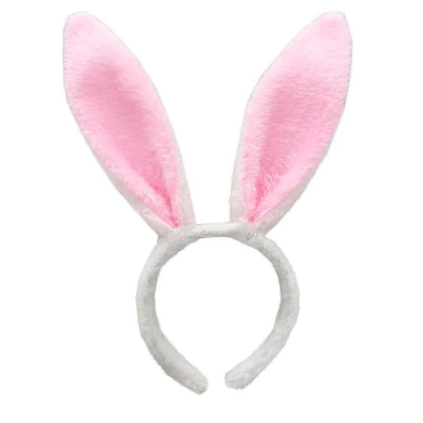 Søt kaninøre pannebånd påske Voksen barn rekvisita plysj hårbånd Bunny ear hårbånd Fest kostyme dekorasjoner Hårtilbehør rosa hvit pink white
