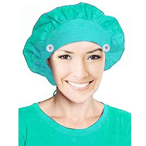 Kvinnor Head Cover kirurgisk läkare sjuksköterska Scrub Cap Bouffant hattar Light Green