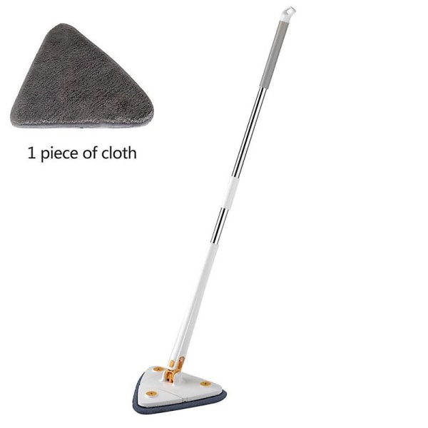 360 Roterbar Squeeze Mop Stærk Vand Absorption Udtrækkelig Trekant Mop 1,3m Hjem Gulv Loft Vinduer Rengøringsværktøj whitemop with 1cloth