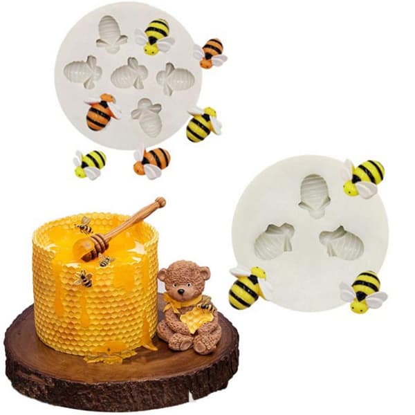 Bi Silikone Honningkage Fondant Kageform Bikube Bagepynt Form til Cupcake Slik