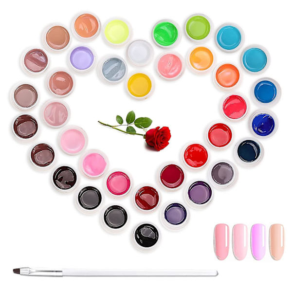 Gel Nail Polish Set, 36 Colors Gel Nail Polish With 1 Brush, Uv Led Gel For Nail Art Design, Perfect Gift For Women