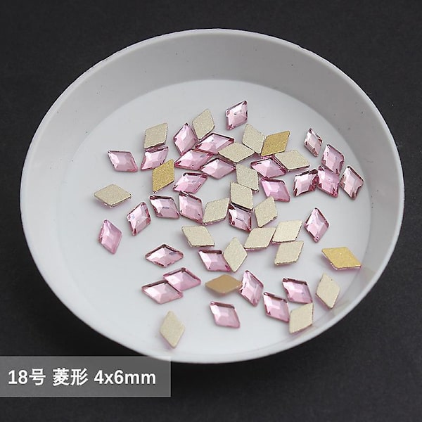Tukku Vaaleanpunainen Multi Style Tasainen Selkä Kynsi Strassikivi Erikoismuotoiset kristallit Nail Art Stones 3D Henkilökohtainen koristelu 18-100pcs