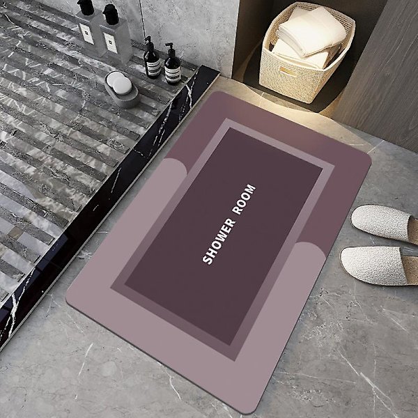 Kiselgur Absorberande fotmattor Halkfri mattfilt Square light purple 50*80cm