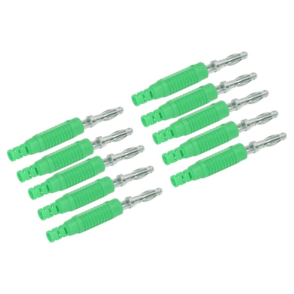 10 Sæt Banan Hanstik Messing PA Jack Stik Trykpasform Isolationsrør Probe Adapter J.10031Grøn