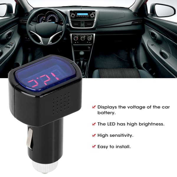4 stk Bil Voltmeter LED Digitalt Display Batterispenning Overvåkingsdetektor