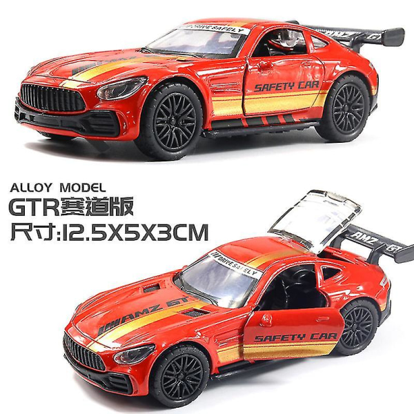 Hhcx-1:36 Legeret bilmodel Fast And Furious Pull Back Samlerobjekt Racing Track Drift Car Models Diecast Legetøj Julegave til drenge GTR Red-yellow
