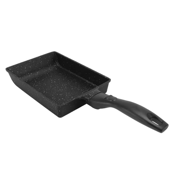 Tykkere stekepanne i aluminiumslegering med non-stick, rektangulær form, for steking av biff, eggerull