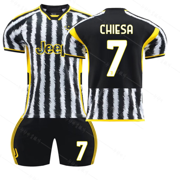 Det nye 23/24 Juventus hjemmefotballskjortesett 7 CHIESA 7 CHIESA #2XL