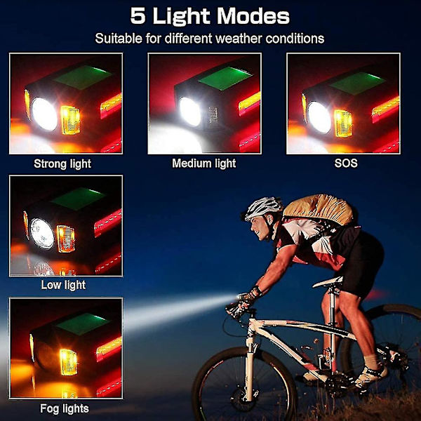 Led cykelljusset med cykeldator opladdningsbara cykelljus