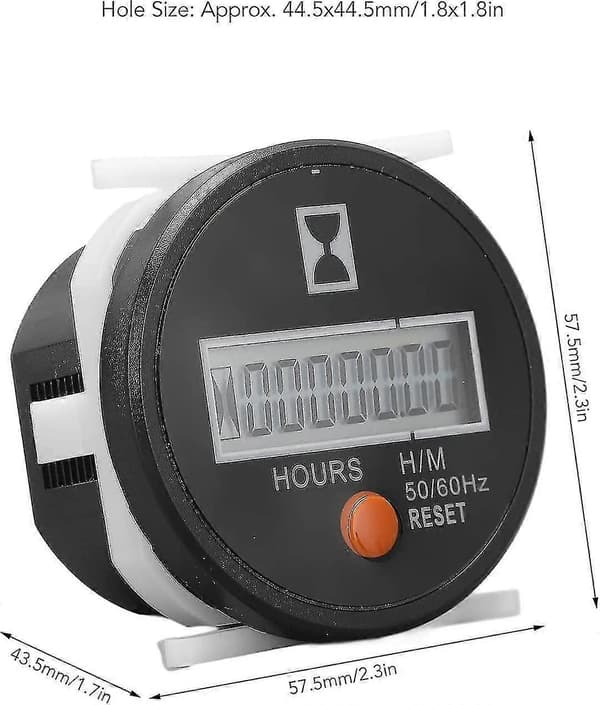 Timer för bygg- och jordbruksmaskiner, mekanisk timer med återställningsknapp 1-pack