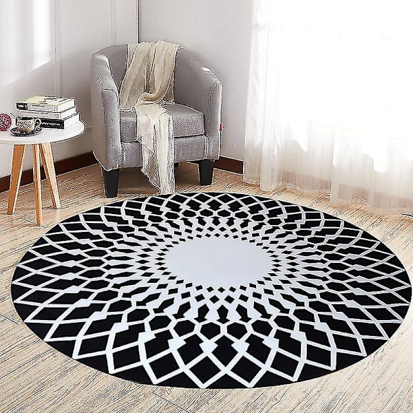 Pyöreän alueen matto Geometrinen kuvio matto pohjoismaiseen tyyliin liukumaton matto olohuoneeseen makuuhuoneeseen 120CM JRD8011