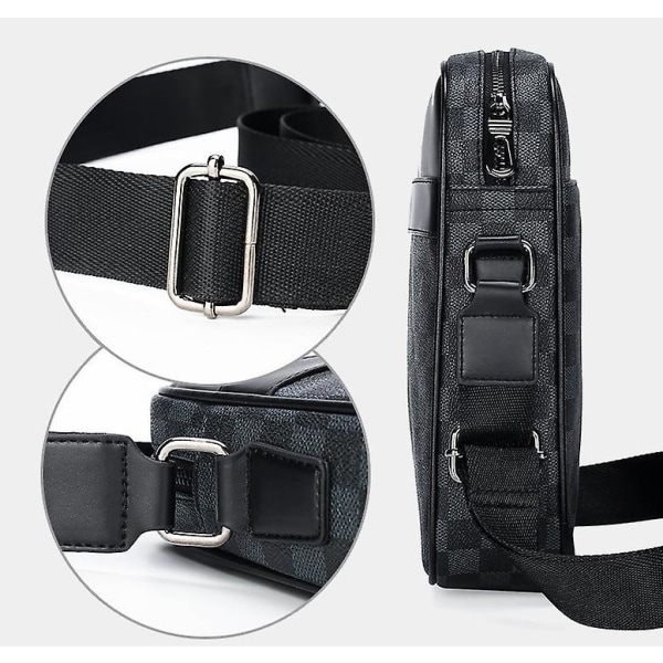 Uformelt pledd skulderveske for menn, Sports Messenger Bag i skinn