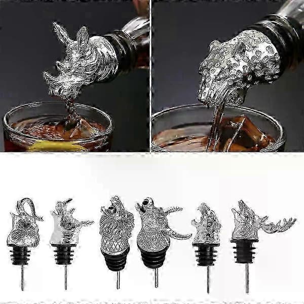 Hældetud til køkkenflasker med prop til vin- og oliedispensering, rød tørkrukke, tilbehør Silver Buffalo