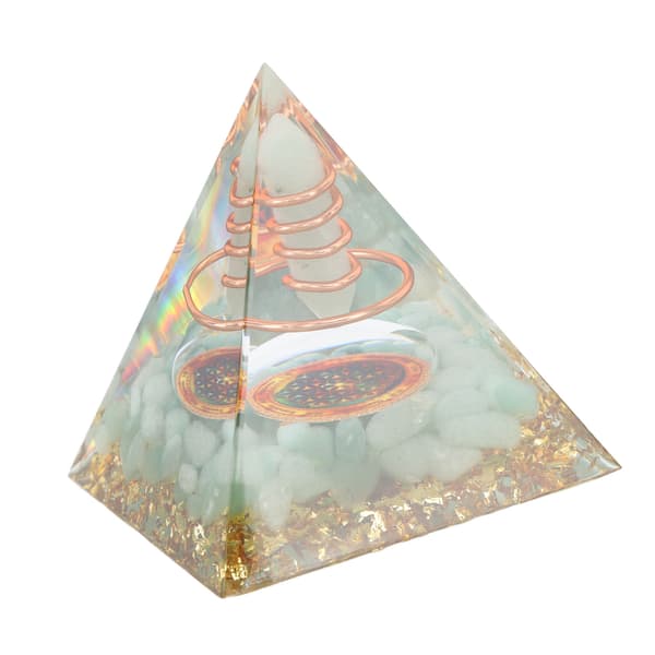 Orgonit Pyramide Krystal Energi Generator 6cm Sten Kobber Håndlavet Pyramide Dekor til Positiv Energi Meditation