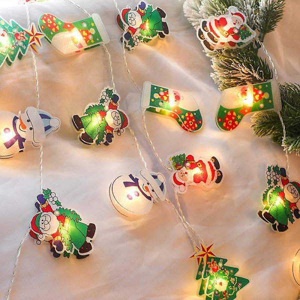 Julepynt Juletræ hængende LED-lys Farverige blinkende lys Full Star String Lights (2,5 m 20 lys)