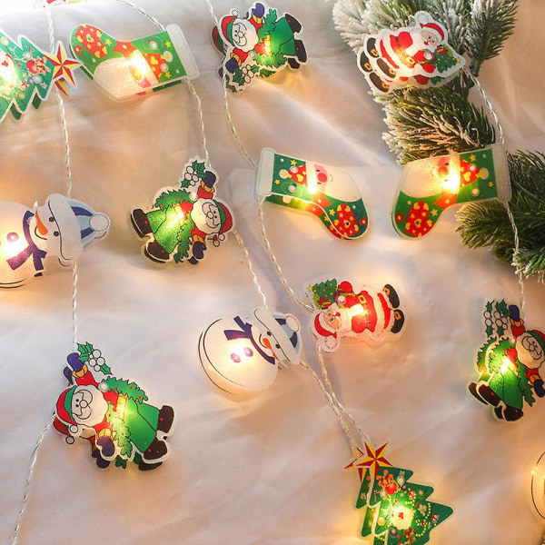 Julepynt Juletre hengende LED-lys Fargerike blinkende lys Full Star String Lights (2,5 m 20 lys)