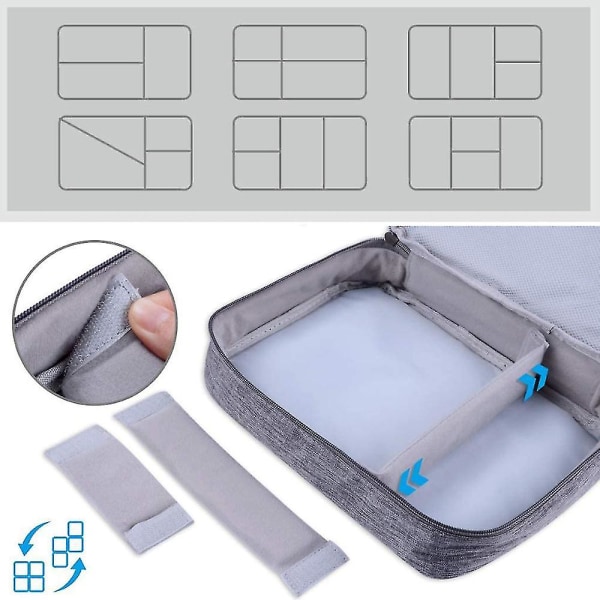 Travel Cable Organizer Taske, Tre-lags Organizer Taske