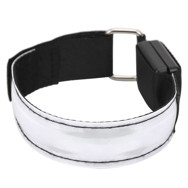 Utendørs Nattløping LED Lysende Armbånd Reflekterende Sport Lys Belte Hvit
