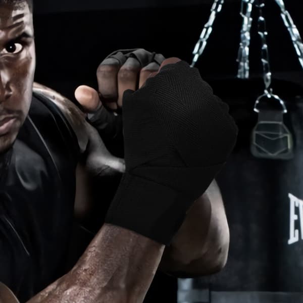2 pakker 2,5 m bomuldsbandager til boksning, kickboxing, Muay Thai, sort