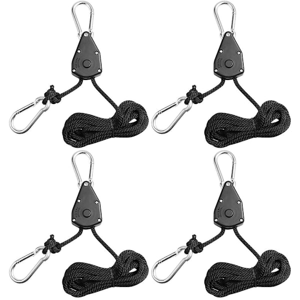 Set 2 räikkäköyttä koukulla 1/8" kasvilamppuun
