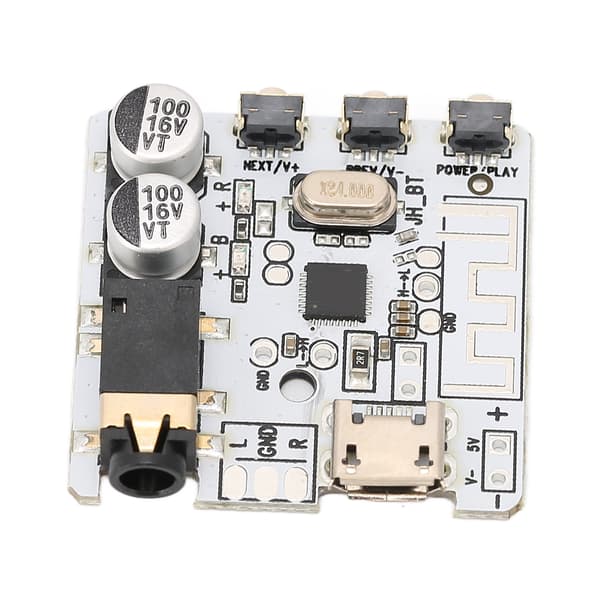 Bluetooth Receiver Board Bluetooth 5.0 Stabil Stereo Forstærker Board med Knapstyring til DIY Hvid
