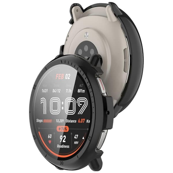 Skyddsfodral i härdat glas i PC-format, kompatibelt med Amazfit Active 2 A2437 Black