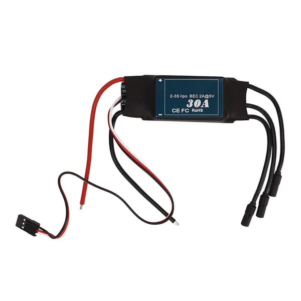 30A Børsteløs ESC Elektrisk Hastighetskontroller 5V 2A BEC Fastvinget RC Fly Helikopter Erstatning