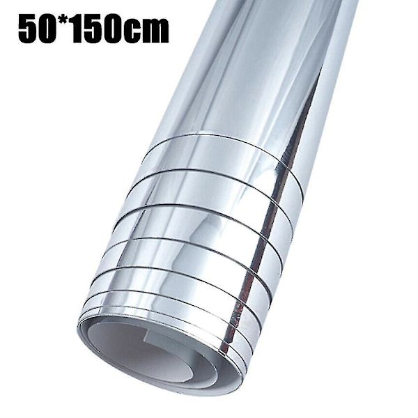 Spejleffekt DIY Wall Sticker Roll Selvklæbende Badeværelsesfilm 50x150cm