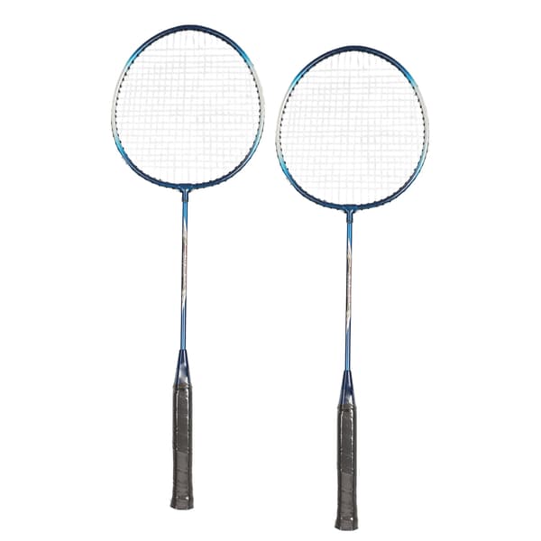 Badmintonracketsett i jernlegering, 2 stk for barn og voksne, blå