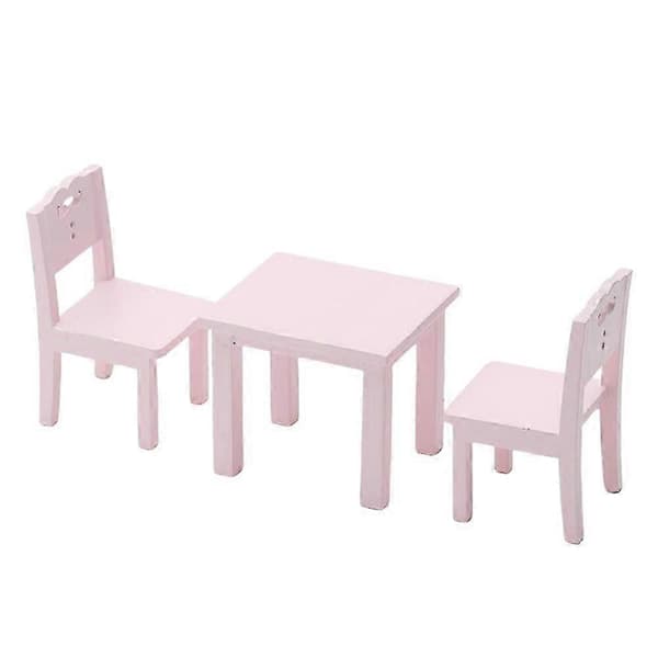 【BQ】Leksaksmöbler Kompatibel med barn - 3-delat bord och stolar set_Svenska presenter Pink