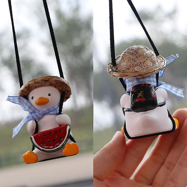 Swing Duck Car Ornament Söt Swing Duck On The Car Backspegelhänge F F