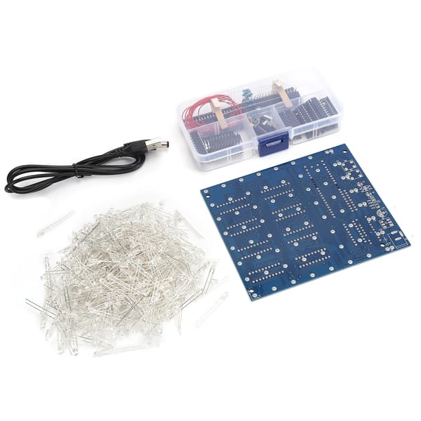 DIY 8x8x8 3D LED Cube Lyskit med Blå Ray