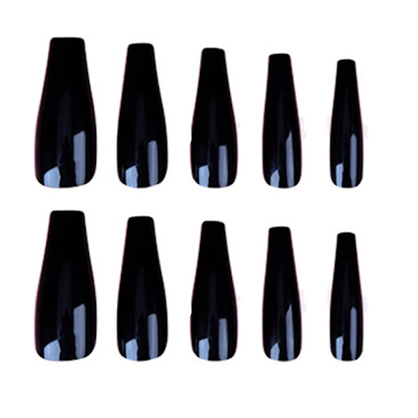 100 stykker kunstige akrylnegler for gjør-det-selv-negledesignsalong kvinner jenter Black