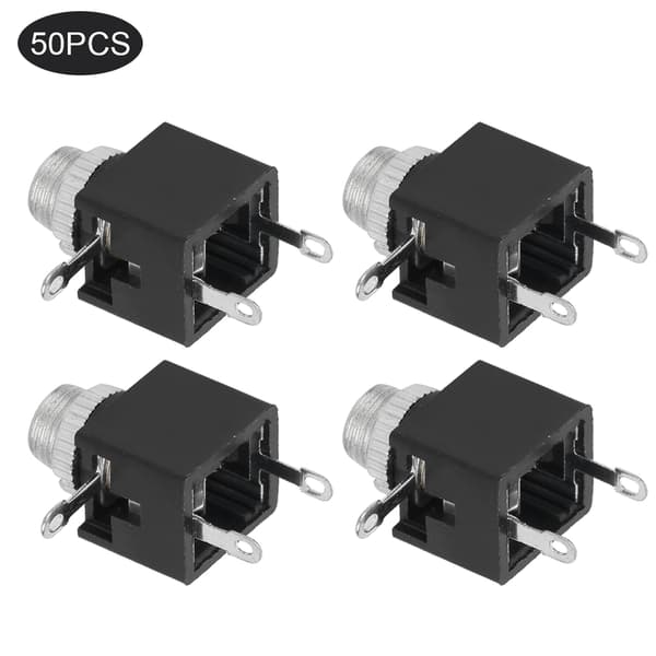 50 stk. 3,5 mm Audio Socket Stik Adapter Terminaler DIP Pin med Møtrik Elektrisk Tilbehør