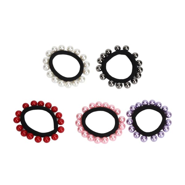 10 stk. Elastisk hårbånd med kunstige perler, elastisk pannebånd, hårtilbehør for kvinner
