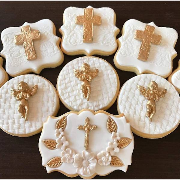 Stor størrelse Dåpskakedekorasjoner Cross Cupcake Mold Cross Mold Dåp Cakepop Form, 2 stk.